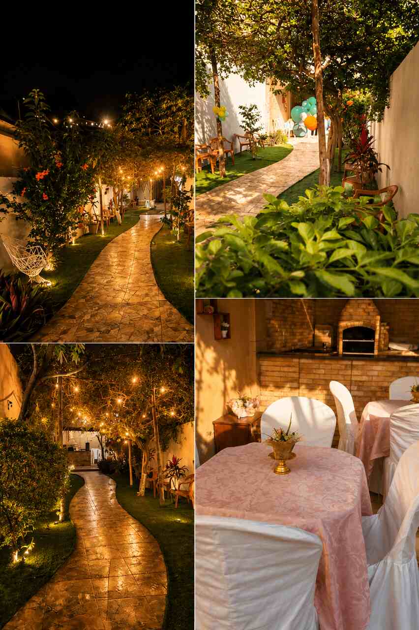 Jardim iluminado do Magalhães Festas